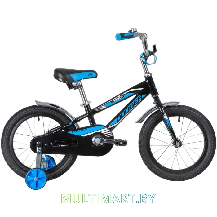 Детский велосипед Novatrack Dodger 165ADODGER.BK20 (черный/голубой, 2020)